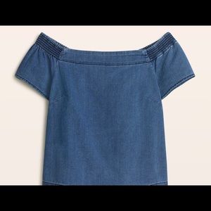 Wilfred Free off the shoulder denim top